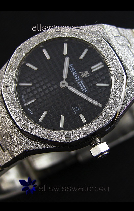 Audemars Piguet Royal Oak Frosted White Gold QUARTZ Black Dial 33MM - 1:1 Mirror Replica 2