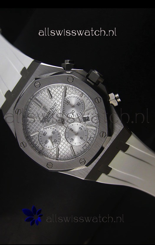 IMG_9085 Audemars Piguet Royal Oak Chronograph in Stainless Steel Case White Dial Replica 2