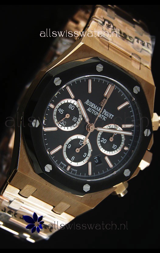 IMG_9085 Audemars Piguet Royal Oak Rose Gold in Black Ceramic Dial - 1:1 Mirror Replica 2