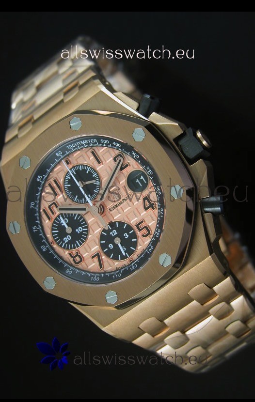 IMG_9085 Audemars Piguet Royal Oak Offshore THEMES Pink Gold Casing Replica 2