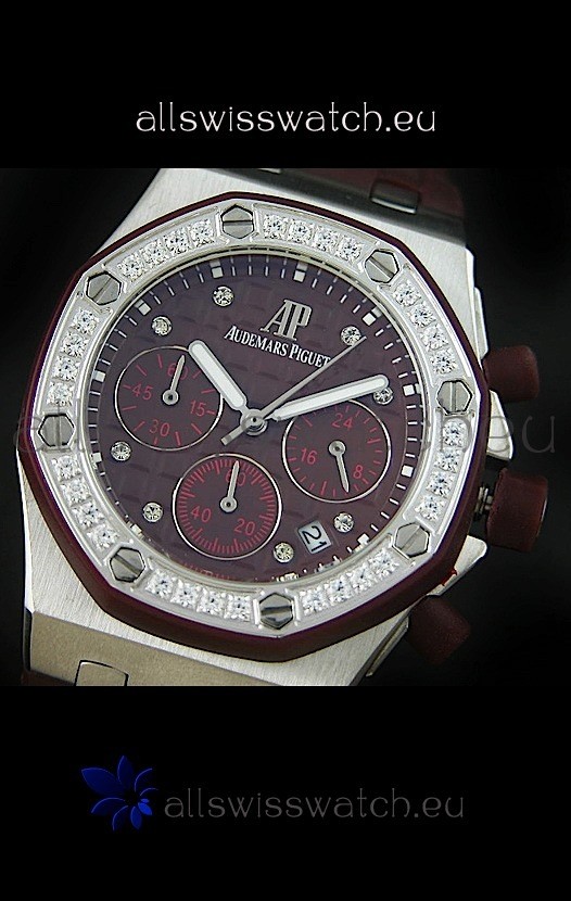 IMG_9085 Audemars Piguet Royal Oak Offshore Lady Alinghi in Maroon Dial Replica 2