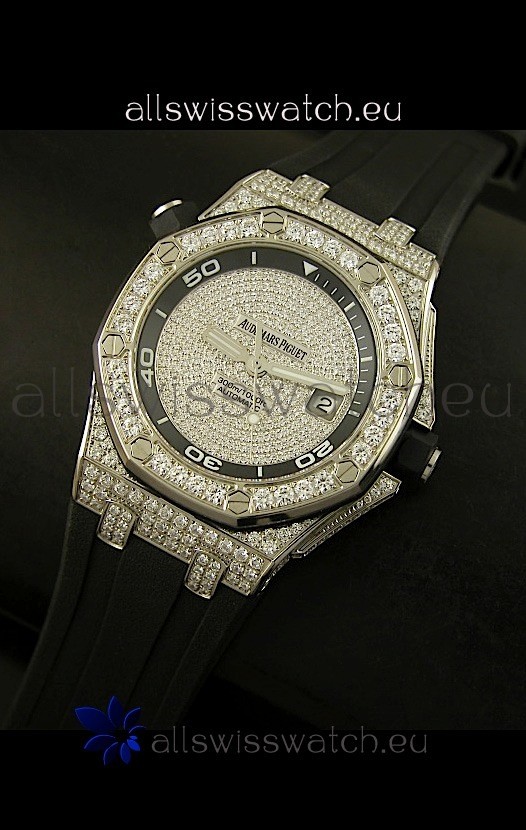 IMG_9085 Audemars Piguet Royal Oak Offshore Diver - Iced out Edition Replica 2