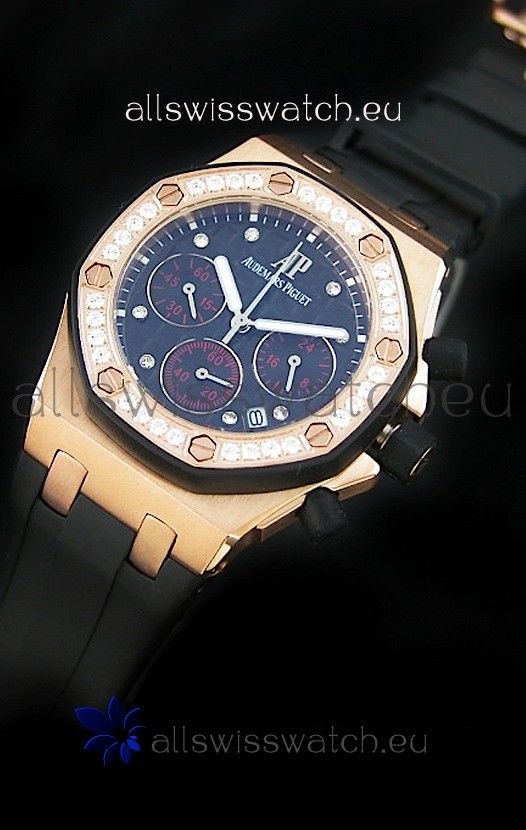 IMG_9085 Audemars Piguet Royal Oak Offshore Lady Alinghi in Black Checkered Dial Replica 2