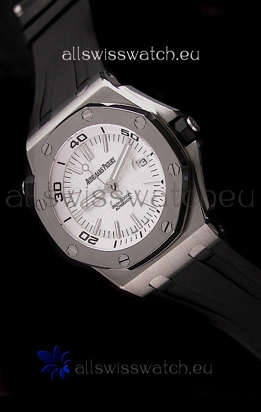 IMG_9085 Audemars Piguet Royal Oak Scuba in White Dial Replica 2