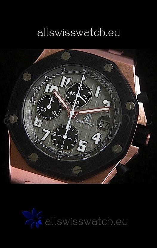 IMG_9085 Audemars Piguet Royal Oak Offshore in Grey Safari Dial - Secs hand 12 O clock Replica 2