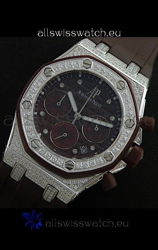 Audemars Piguet Royal Oak Ladies Alinghi Limited Edition in Maroon Replica 2