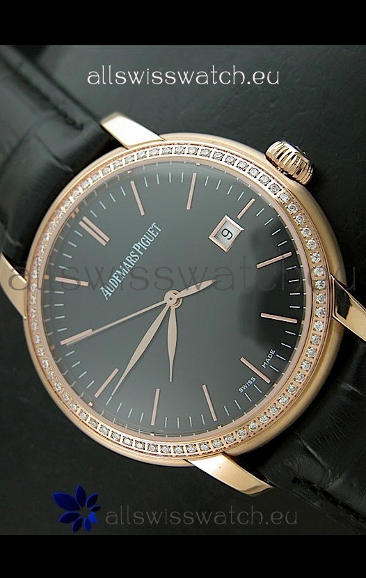 IMG_9085 Audemars Piguet Jules Classic Automatic Rose Gold in Black Dial Replica 2