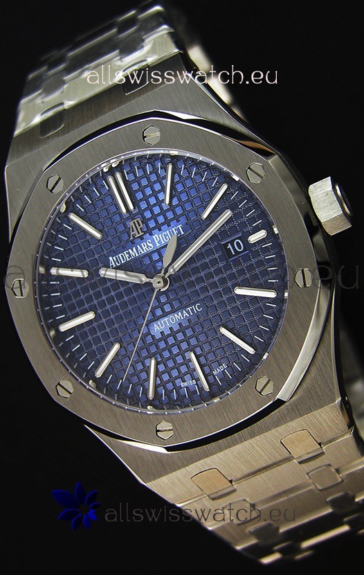 IMG_9085 Audemars Piguet Royal Oak 41MM Blue Dial Steel Strap - 1:1 Mirror Ultimate Edition Replica 2