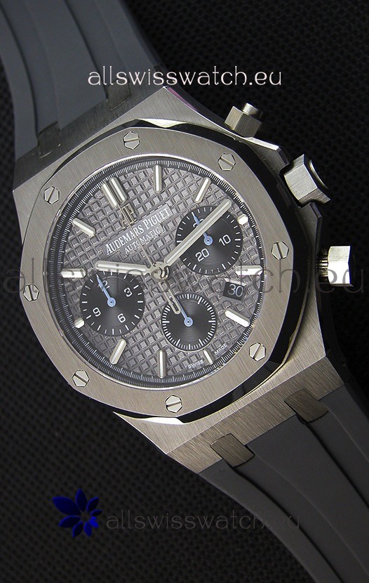 IMG_9085 Audemars Piguet Royal Oak Chronograph Slate Grey Dial Rubber Strap Replica 2