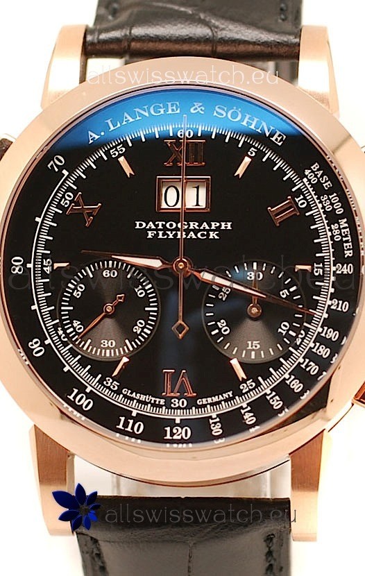 IMG_9085 A. Lange & Sohne Datograph Flyback Rose Gold in Black Dial Replica 2