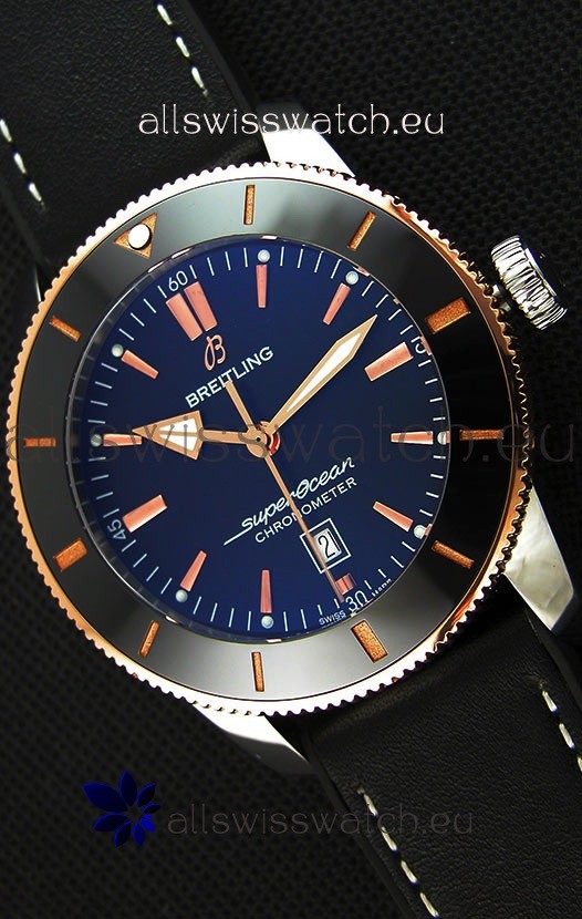 IMG_9085 Breitling SuperOcean Heritage II B20 44MM Black Dial Two Tone Bezel 1:1 Mirror Replica 2