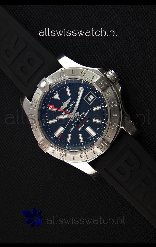 IMG_9085 Breitling Avenger II GMT 1:1 Mirror in Black Dial Replica 2