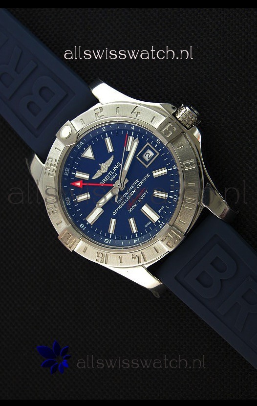 IMG_9085 Breitling Avenger II GMT 1:1 Mirror in Blue Dial Replica 2