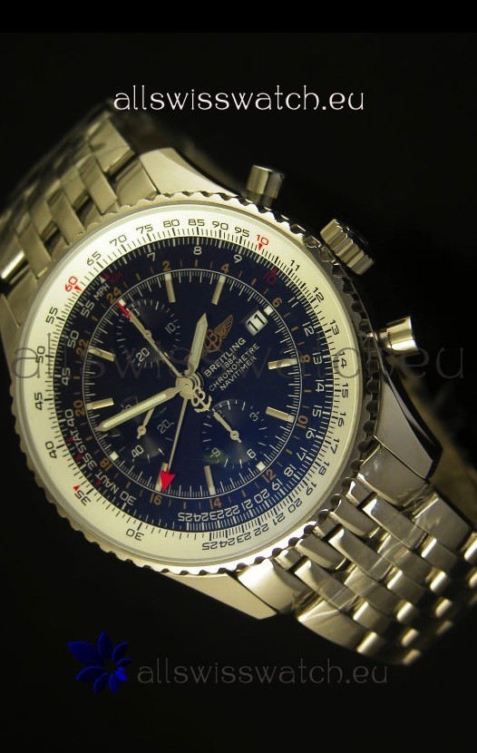 IMG_9085 Breitling Navitimer World GMT - 1:1 Mirror Ultimate Edition Black Dial Replica 2