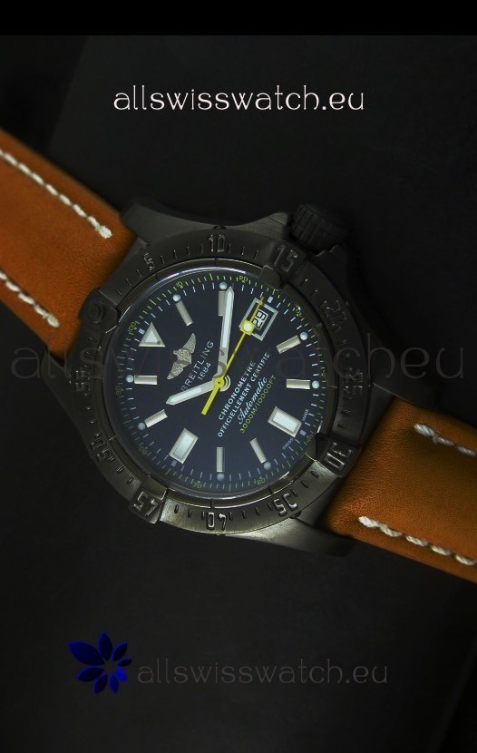 IMG_9085 Breitling Seawolf PVD Coated in Brown Strap Replica 2