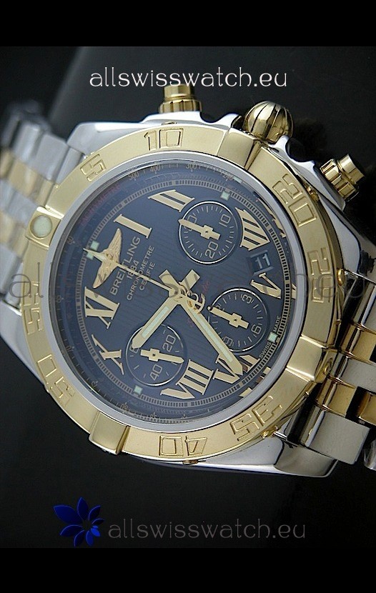 IMG_9085 Breitling Chronomat B01 Two Tone in Black Dial Replica 2