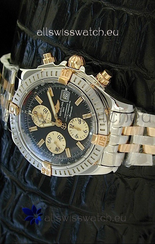 IMG_9085 Breitling Windriderin Black Dial Two tone Casing Replica 2