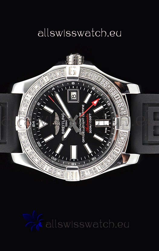 IMG_9085 Breitling Avenger II Steel GMT 1:1 Ultimate Edition - Black Dial Replica 2