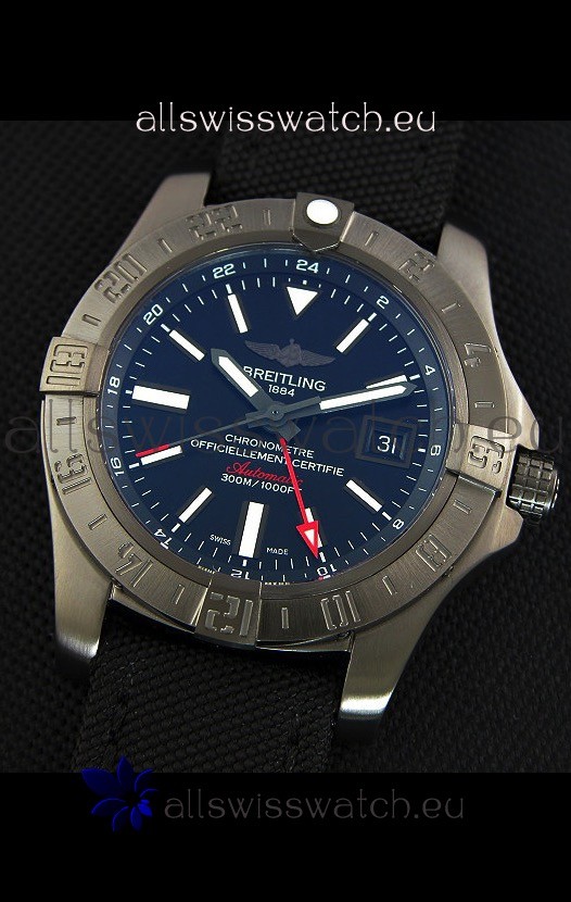 IMG_9085 Breitling Avenger II BlackSteel GMTNylon Strap 1:1 Mirror Replica 2