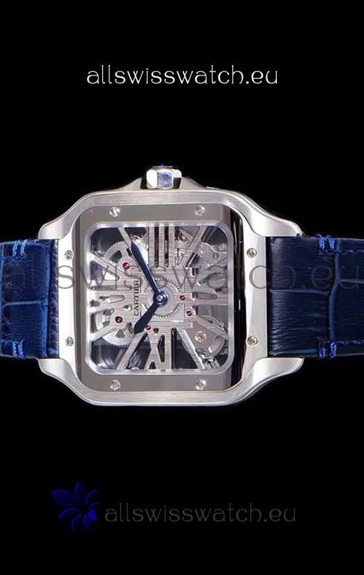 Cartier Santos DUMONT Skeleton in Stainless Steel Replica 2