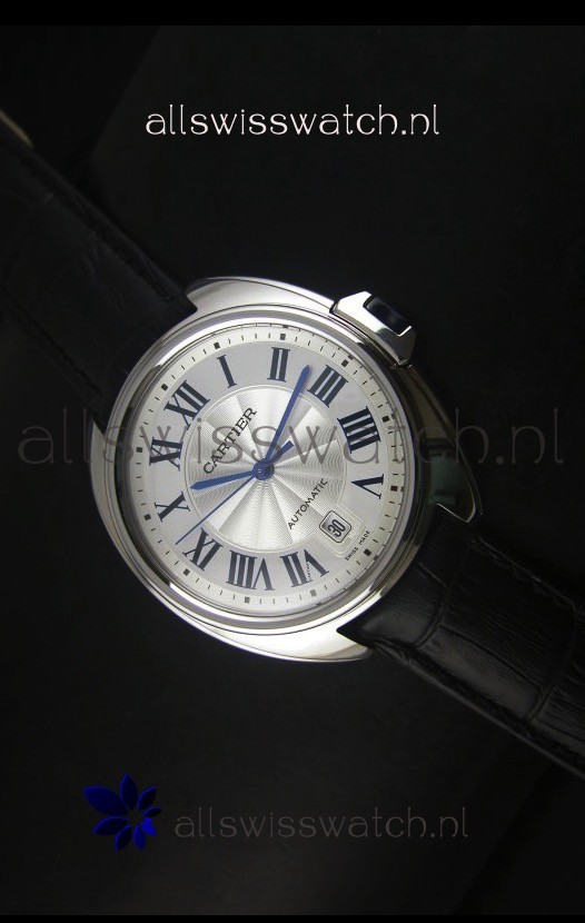 IMG_9085 Cle De Cartier 40MM Steel Case with Leather Steap - 1:1 Mirror Replica 2