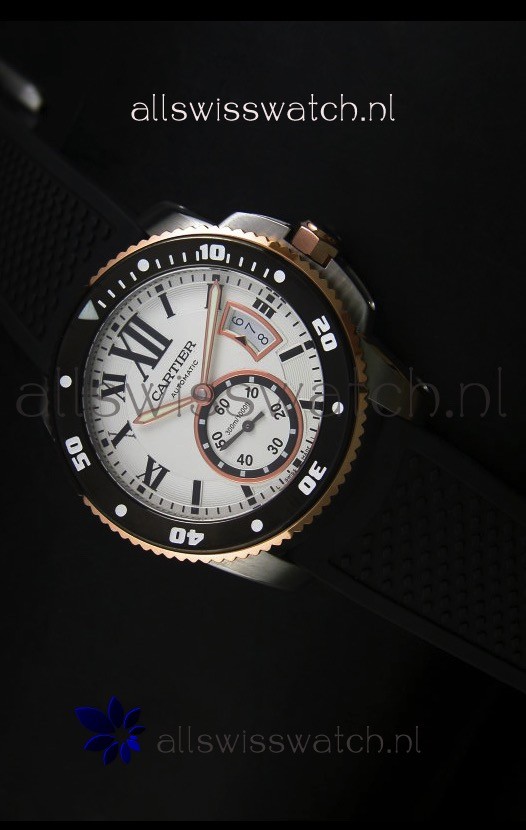 IMG_9085 Calibre De Cartier 42MM White Dial Two Tone Case - 1:1 Mirror Replica 2