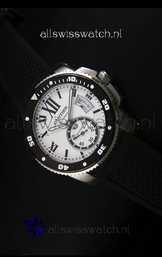 IMG_9085 Calibre De Cartier 42MM White Dial Steel Case - 1:1 Mirror Replica 2