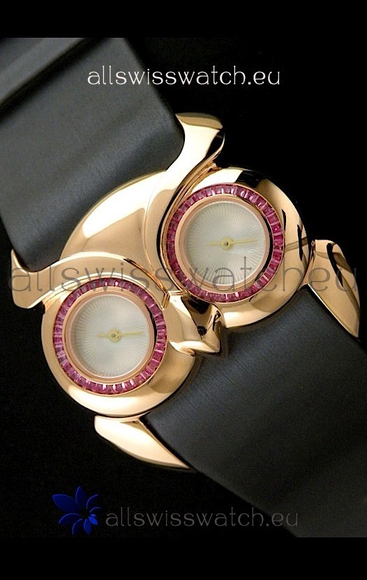 IMG_9085 Chopard Animal World Ladies Owl in Black Strap Replica 2