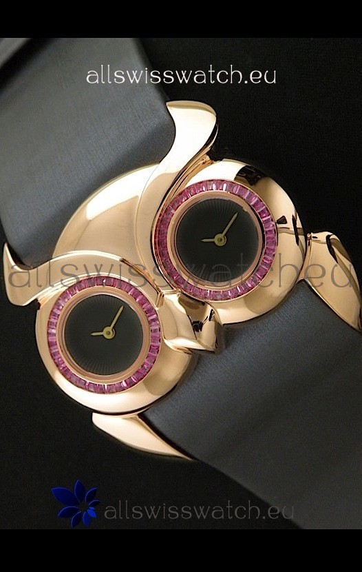 IMG_9085 Chopard Animal World Ladies Owl in Double Black Dial Replica 2