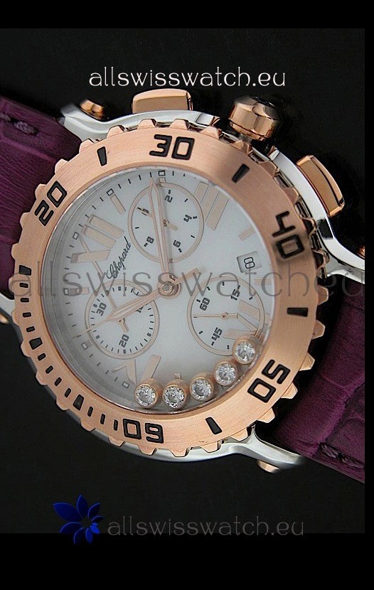 Chopard Happy Sportin Dark Red Strap Replica 2