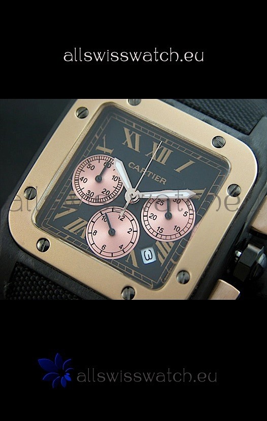 IMG_9085 Cartier Santos in Black Dial Replica 2