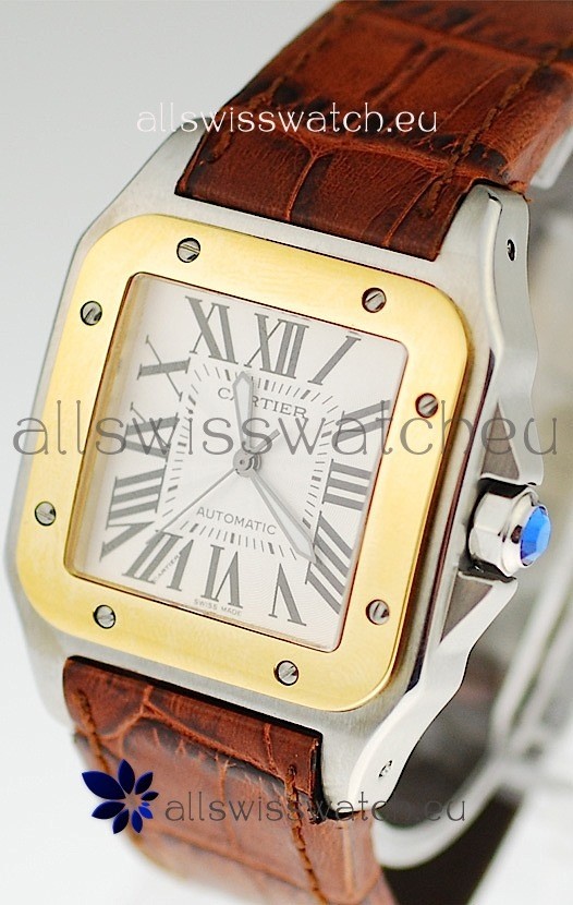 IMG_9085 Cartier Santos 100 Two Tone Replica 2