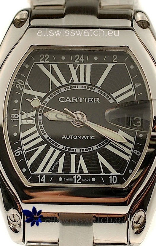 IMG_9085 Cartier Roadster GMT in Black Dial Replica 2