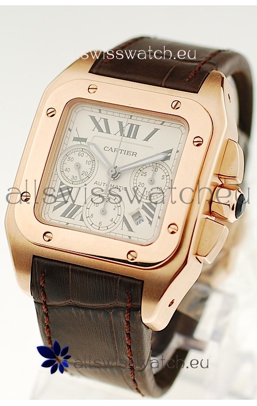 IMG_9085 Cartier Santos 100 Gold Replica 2