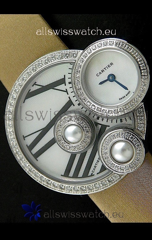 IMG_9085 Cartier Jewellery Pearl Diamond in Yellow Strap Replica 2