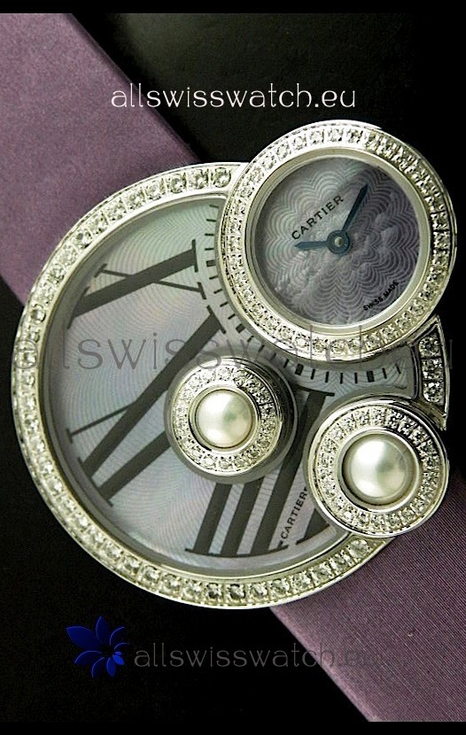 IMG_9085 Cartier Jewellery Pearl Diamond in Purple Strap Replica 2