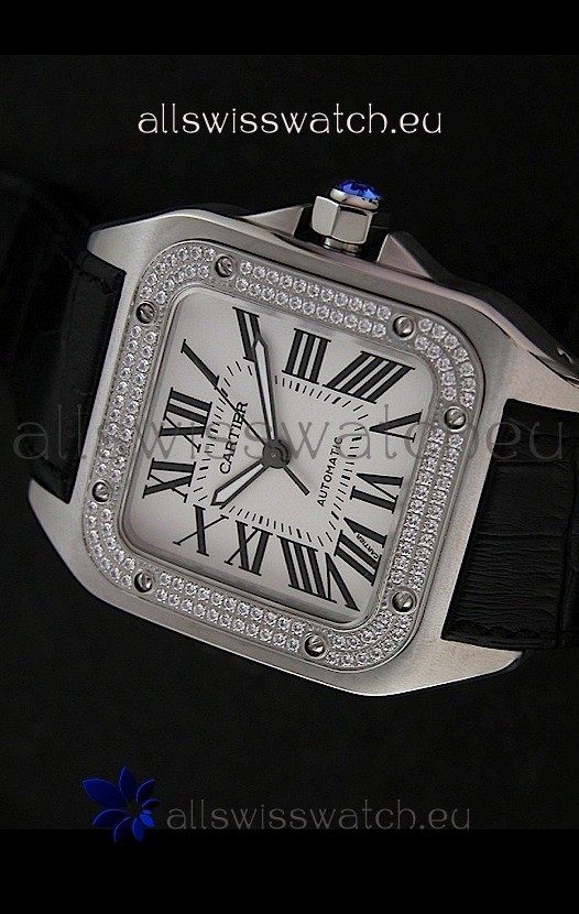 IMG_9085 Cartier Santos inin White Dial Replica 2