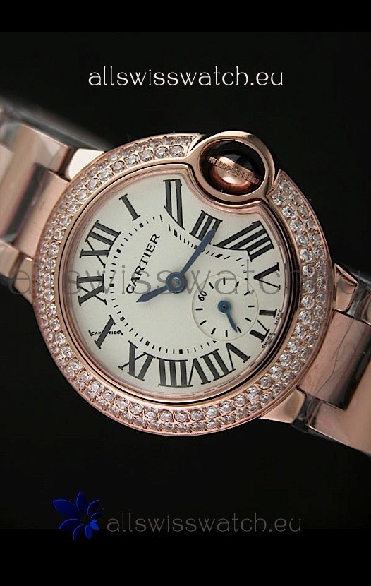Cartier Ladies in Rose Gold Casing Replica 2