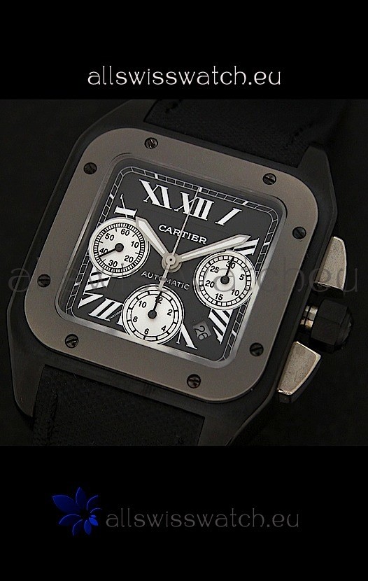 IMG_9085 Cartier santosin Black Dial Replica 2