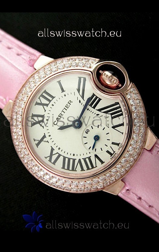 Cartier Ladies in Rose Gold Casing Replica 2