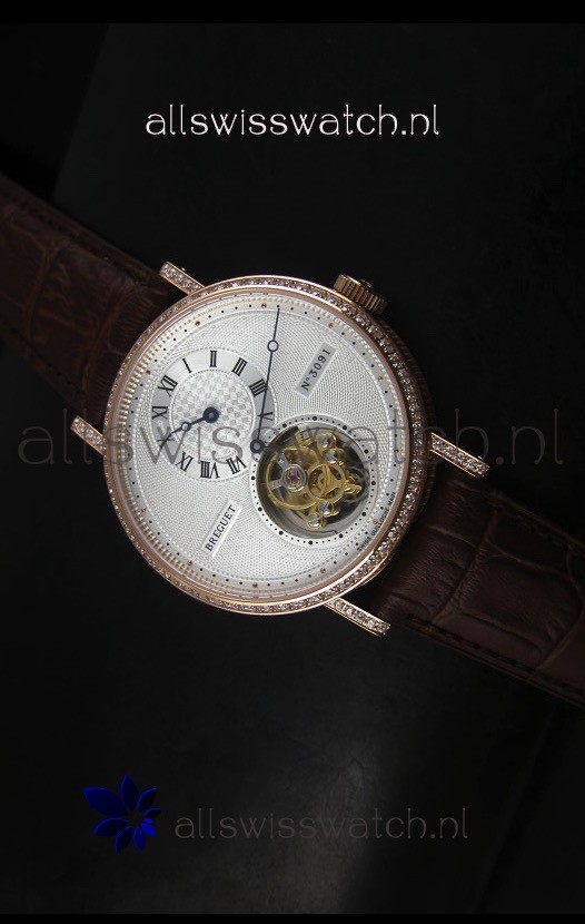 IMG_9085 Breguet Classique Tourbillonin Rose Gold with Diamonds Bezel Replica 2
