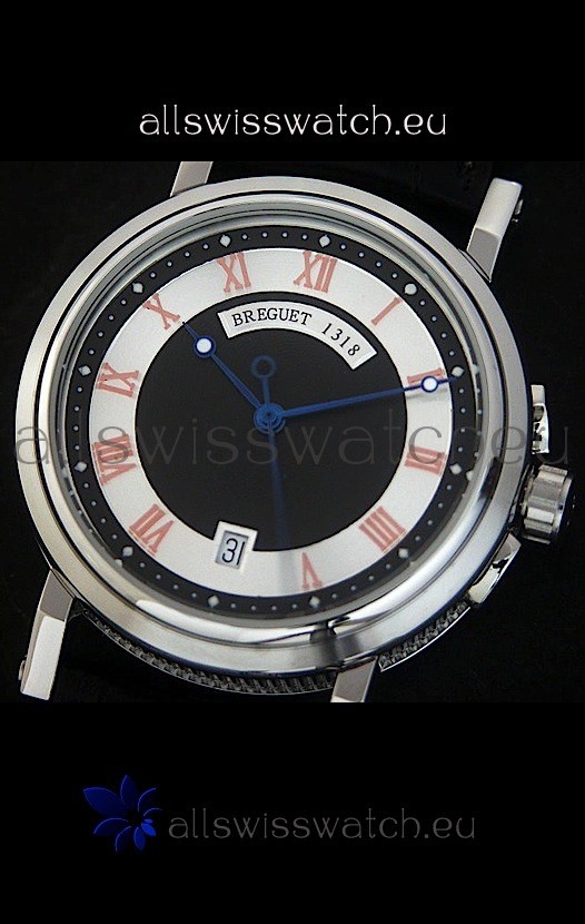 IMG_9085 Breguet De La Marine Steel in Black & White Dial Replica 2