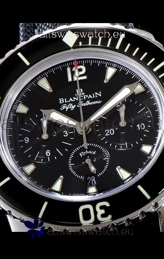 IMG_9085 Blancpain Blancpain Fifty Fathoms Chronograph Flyback Black 1:1 Mirror Replica 2