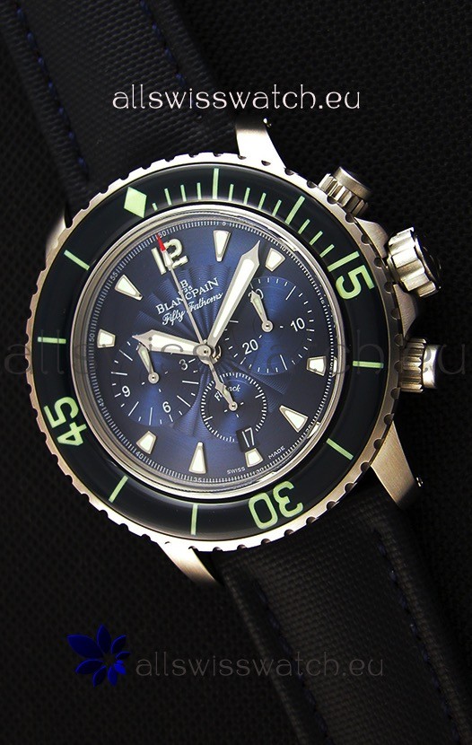 IMG_9085 Blancpain Blancpain Fifty Fathoms Chronograph Flyback Blue 1:1 Mirror Replica 2