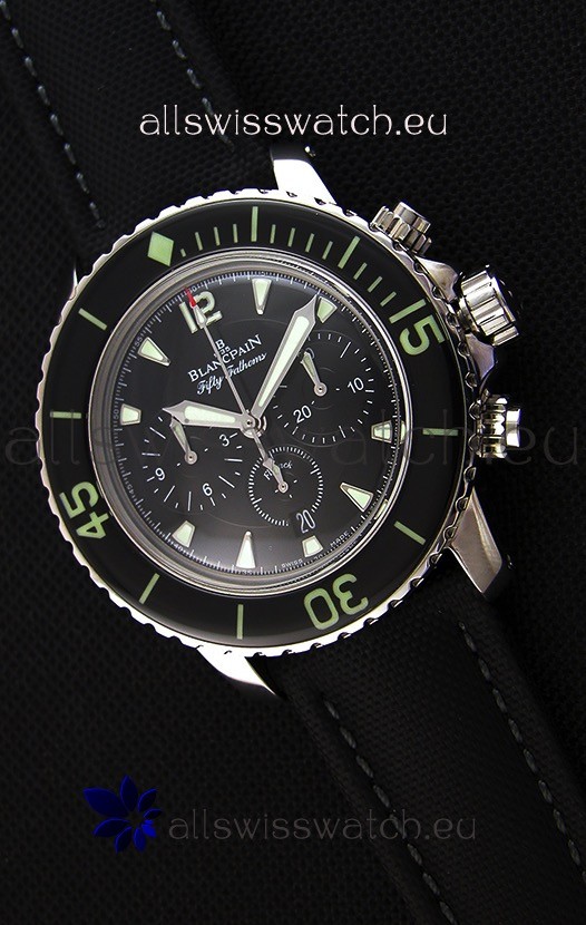 IMG_9085 Blancpain Blancpain Fifty Fathoms Chronograph Flyback Black 1:1 Mirror Replica 2
