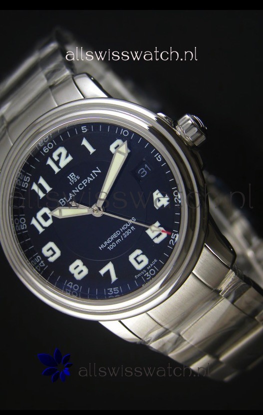 IMG_9085 Blancpain Leman 2100 Military 100 Hours in Black Dial - Original Citizen Movement Replica 2