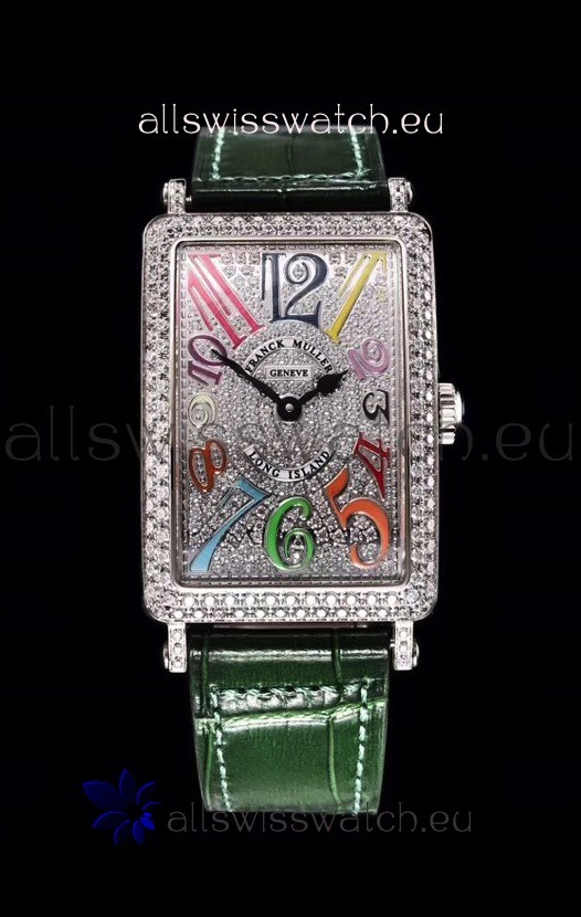 IMG_9085 Franck Muller Long Island Color Dreams Ladies in Green Strap Replica 2