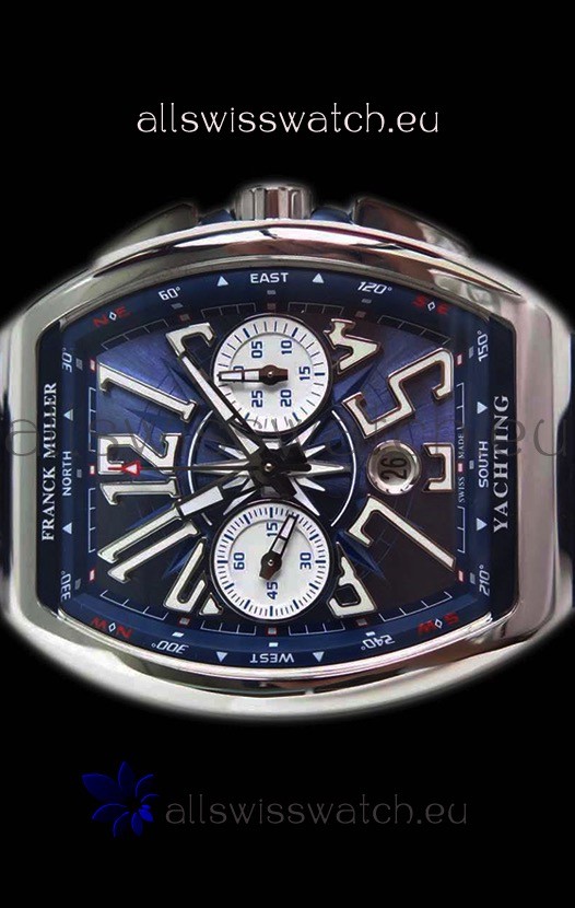 IMG_9085 Franck Muller Vanguard Chronograph 904L Steel Blue Dial Replica 2
