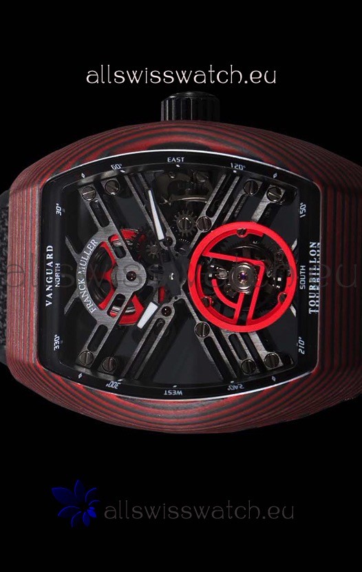 IMG_9085 Franck Muller Vanguard Skeleton Tourbillon Red Carbon Replica 2