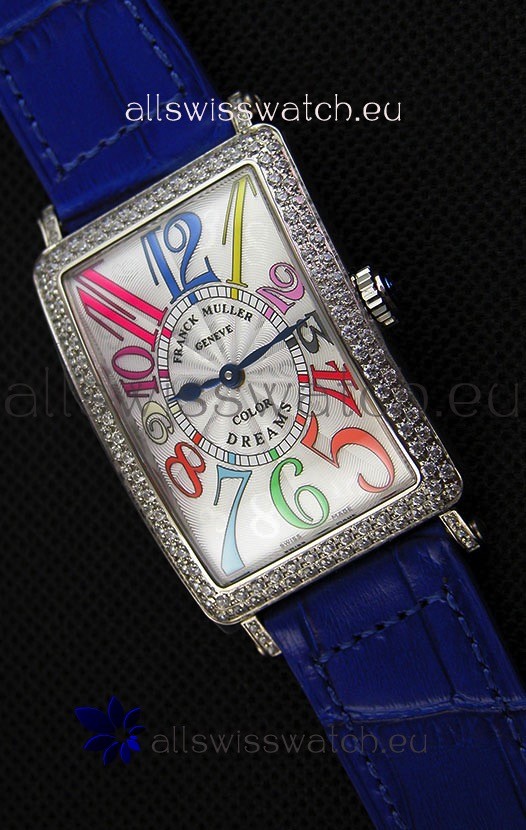 IMG_9085 Franck Muller Long Island Color Dreams Ladies- Blue Strap Replica 2